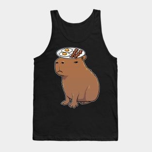 Capybara with Bacon and Eggs on its head Tank Top